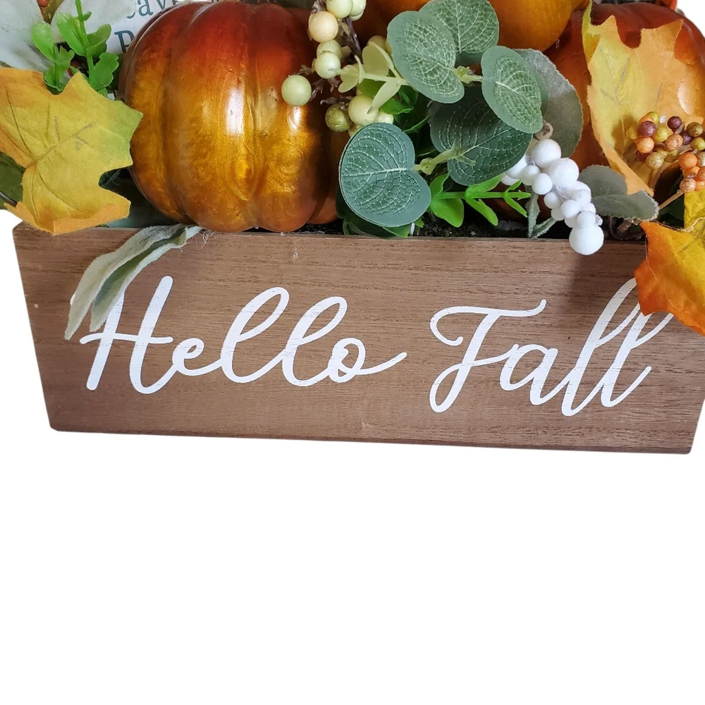 NWOT Autumn Harvest Pumpkin Arrangement Hello Fall